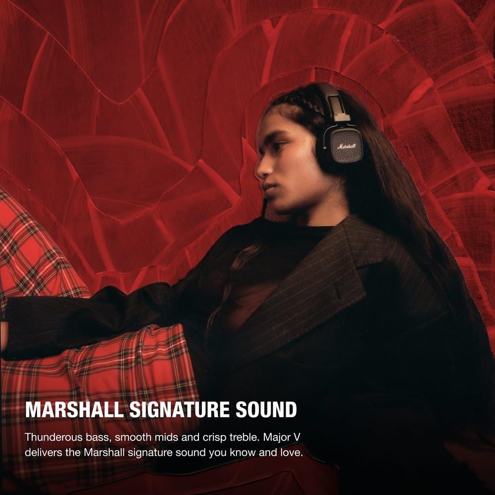 marshall-major-v-cuffie-wireless-bluetooth-over-ear-100-ore-di-riproduzione-rica image 2